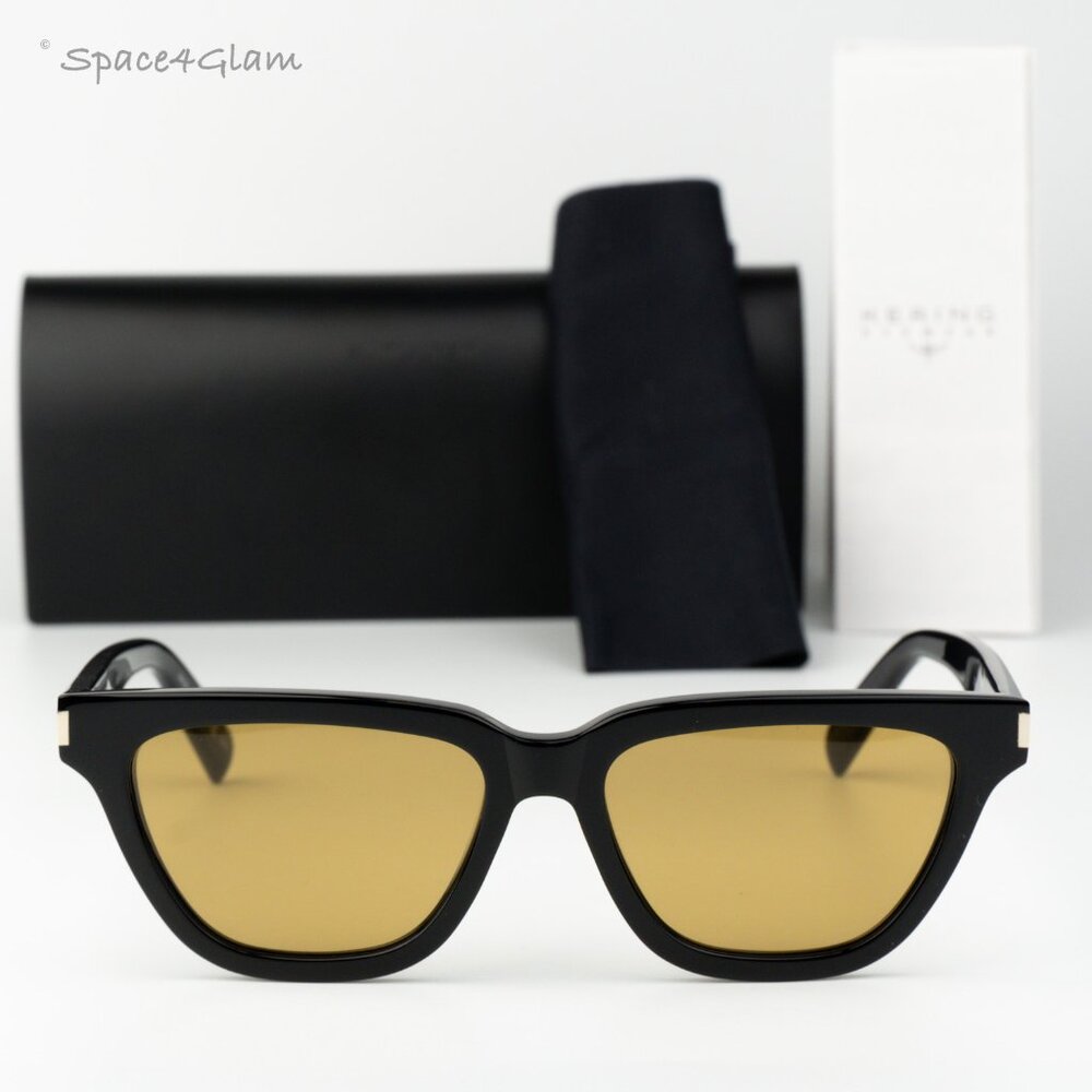 Saint Laurent Men Sunglasses Black Yellow Cat Eye SL462 SULPICE 009 BRAND NEW